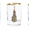 Набор из трех стопок с золотой отводкой(Кремль, латунь) в картонном футляре с накладкой  Из России с любовью!